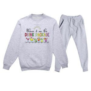 Blame It On the Drink Package Funny Cruise Cruising Cruiser Premium Crewneck Sweatsuit Set