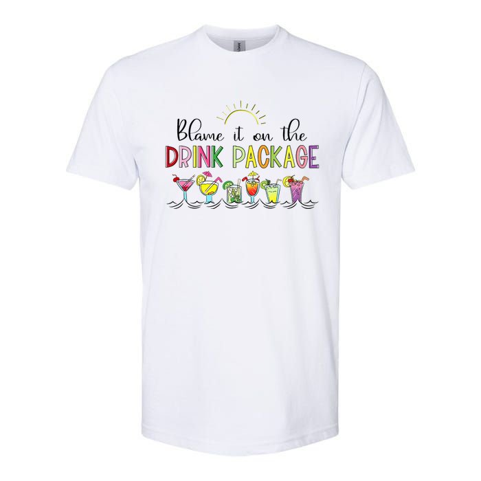 Blame It On the Drink Package Funny Cruise Cruising Cruiser Softstyle CVC T-Shirt