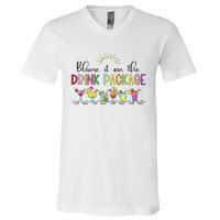 Blame It On the Drink Package Funny Cruise Cruising Cruiser V-Neck T-Shirt