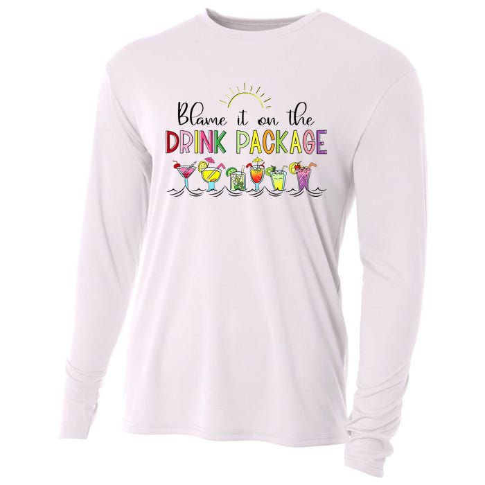 Blame It On the Drink Package Funny Cruise Cruising Cruiser Cooling Performance Long Sleeve Crew