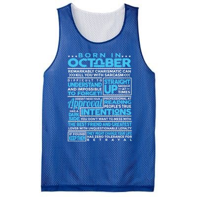 Born In October Libra Horoscope Birthday Funny Gift Mesh Reversible Basketball Jersey Tank