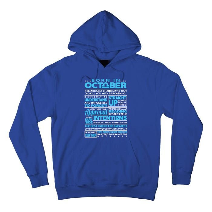 Born In October Libra Horoscope Birthday Funny Gift Tall Hoodie