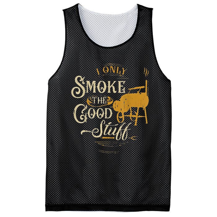 Bbq I Only Smoke The Good Stuff Gift For Grilling Lovers Mesh Reversible Basketball Jersey Tank