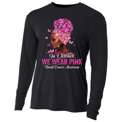 black  in october we wear pink breast cancer awareness Cooling Performance Long Sleeve Crew