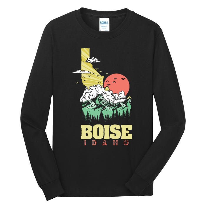 Boise Idaho Outdoors Nature Mountains Vintage State Pride Tall Long Sleeve T-Shirt