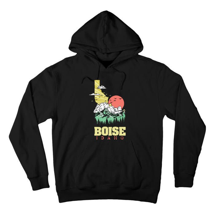 Boise Idaho Outdoors Nature Mountains Vintage State Pride Tall Hoodie