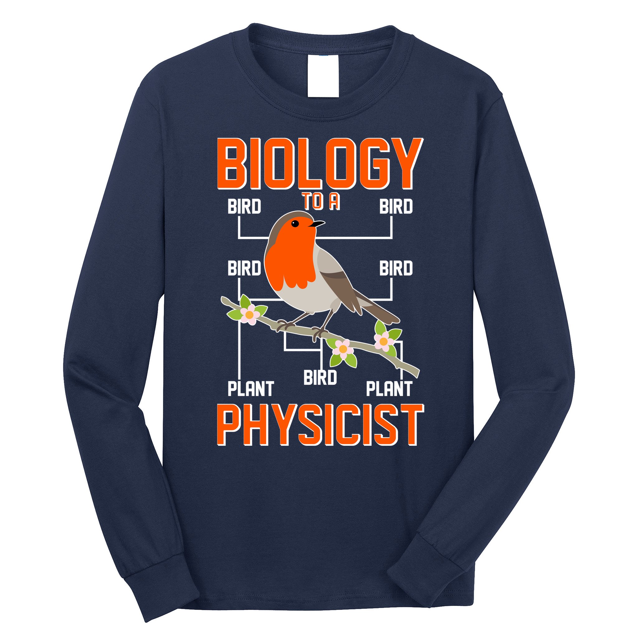 Biology To A Physicist Bird Biagram  Long Sleeve Shirt