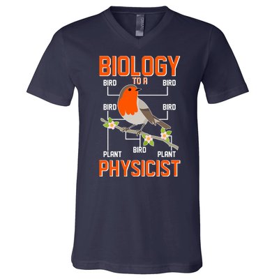 Biology To A Physicist Bird Biagram  V-Neck T-Shirt