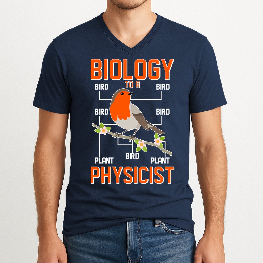 Biology To A Physicist Bird Biagram  V-Neck T-Shirt
