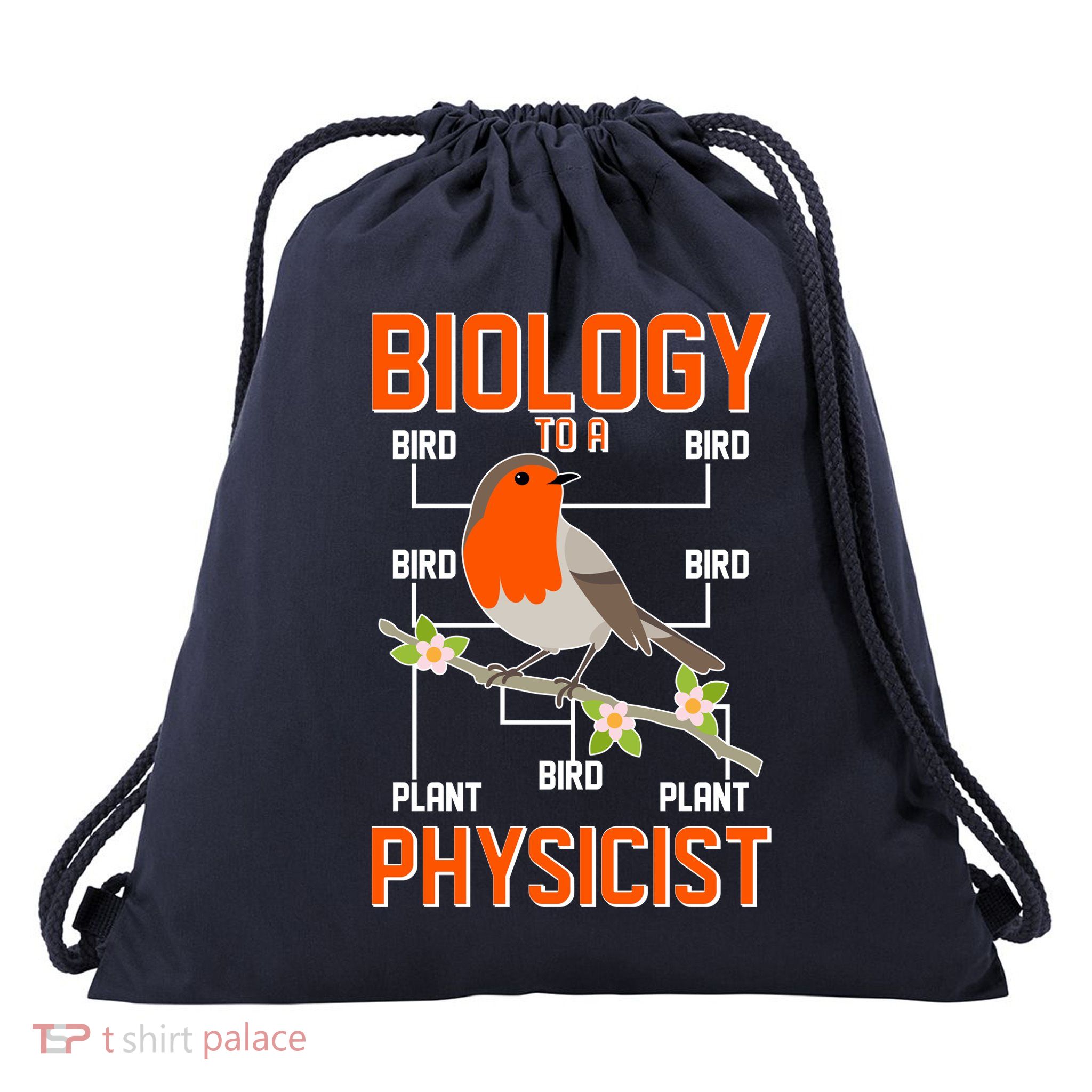 Biology To A Physicist Bird Biagram  Drawstring Bag