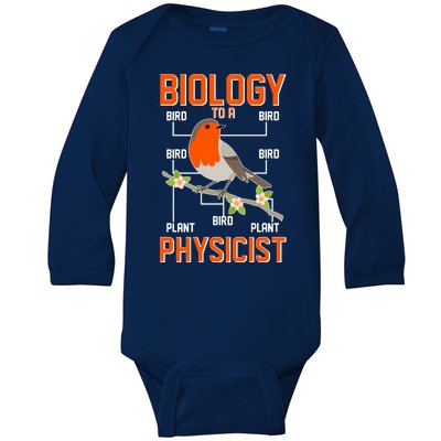 Biology To A Physicist Bird Biagram  Baby Long Sleeve Bodysuit