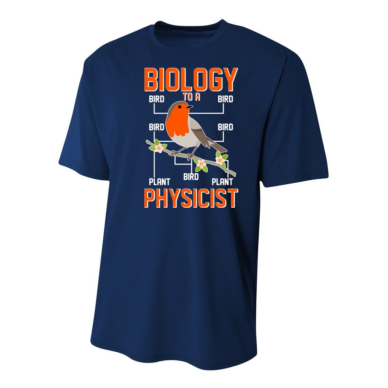 Biology To A Physicist Bird Biagram  Youth Performance Sprint T-Shirt