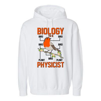 Biology To A Physicist Bird Biagram  Garment-Dyed Fleece Hoodie