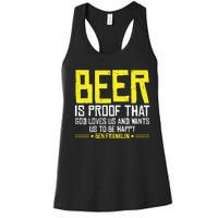 Beer Is Proof That God Drinking Team Beer Gift Women's Racerback Tank