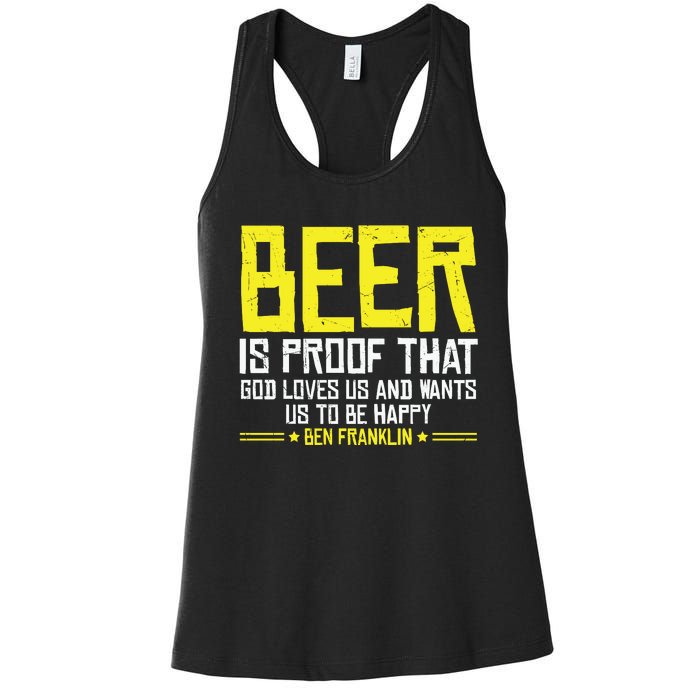 Beer Is Proof That God Drinking Team Beer Gift Women's Racerback Tank