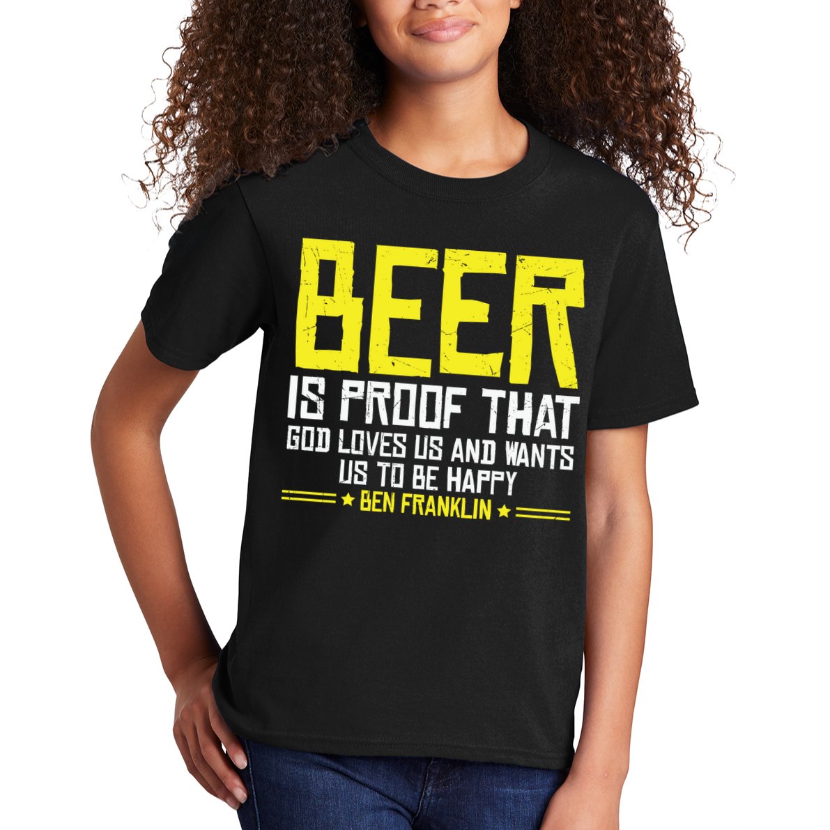 Beer Is Proof That God Drinking Team Beer Gift Kids T-Shirt
