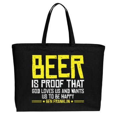 Beer Is Proof That God Drinking Team Beer Gift Cotton Canvas Jumbo Tote