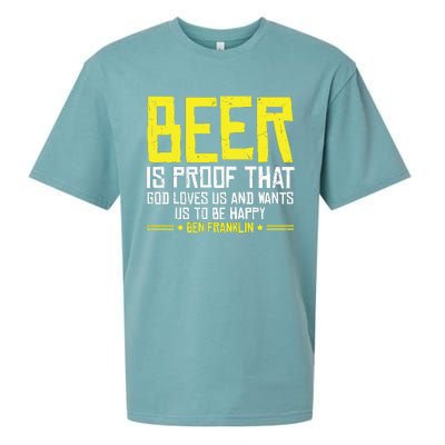 Beer Is Proof That God Drinking Team Beer Gift Sueded Cloud Jersey T-Shirt