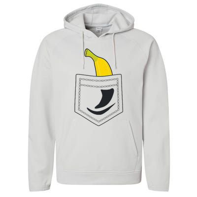 Banana In Pocket Banana Lover Performance Fleece Hoodie