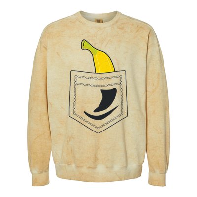 Banana In Pocket Banana Lover Colorblast Crewneck Sweatshirt