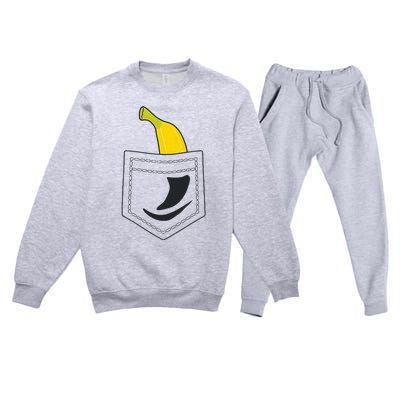 Banana In Pocket Banana Lover Premium Crewneck Sweatsuit Set