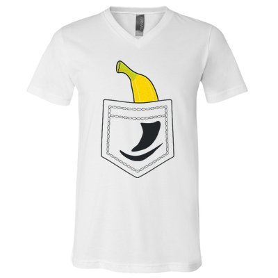 Banana In Pocket Banana Lover V-Neck T-Shirt