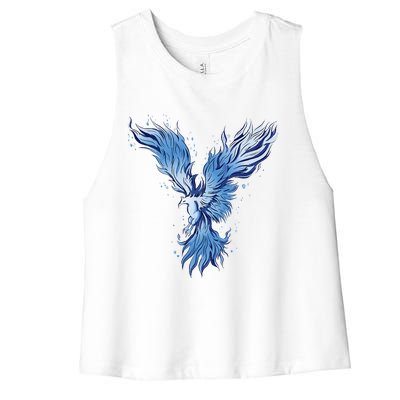 Blue Ice Phoenix Royal Phoenix Blue Women's Racerback Cropped Tank