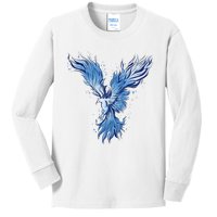 Blue Ice Phoenix Royal Phoenix Blue Kids Long Sleeve Shirt