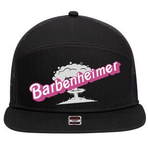 Barbenheimer In Pink 7 Panel Mesh Trucker Snapback Hat