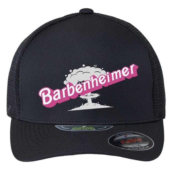 Barbenheimer In Pink Flexfit Unipanel Trucker Cap