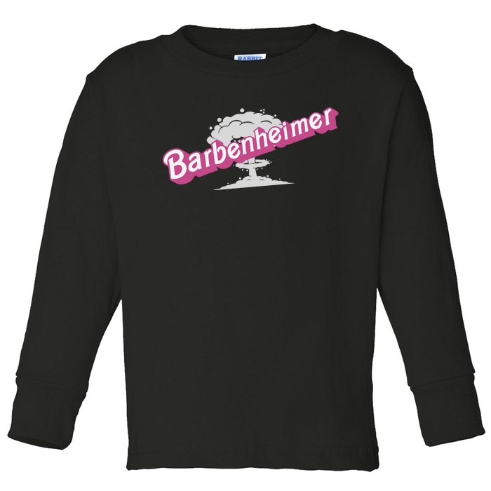 Barbenheimer In Pink Toddler Long Sleeve Shirt