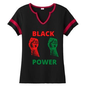 Black Is Power Beautiful Strong Visionary Revolutionary Gift Ladies Halftime Notch Neck Tee