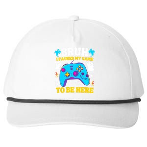 Bruh I Paused My Game To Be Here Funny Gamer Snapback Five-Panel Rope Hat