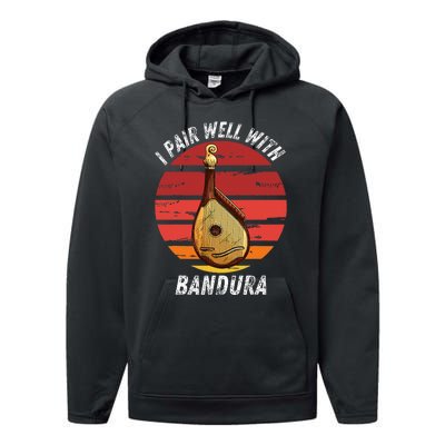 Bandura I Pair Well With Bandura Instrument Lover Performance Fleece Hoodie