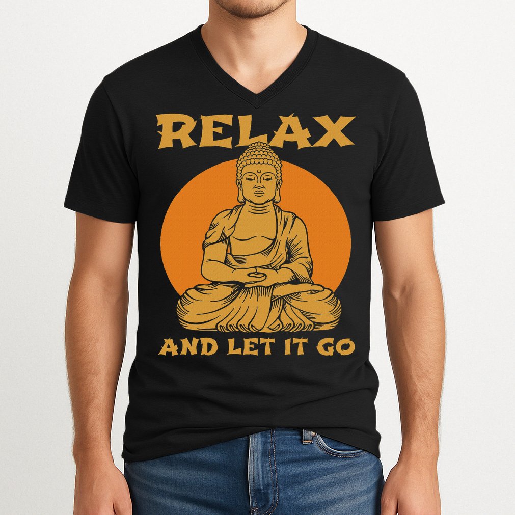 Buddha Inner Peace Relax Let It Go Buddhist Wellness Gift V-Neck T-Shirt