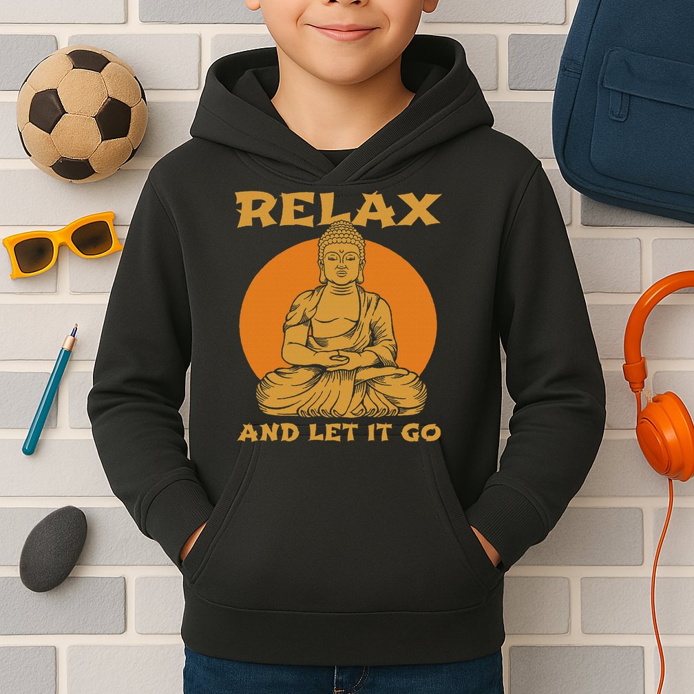 Buddha Inner Peace Relax Let It Go Buddhist Wellness Gift Kids Hoodie