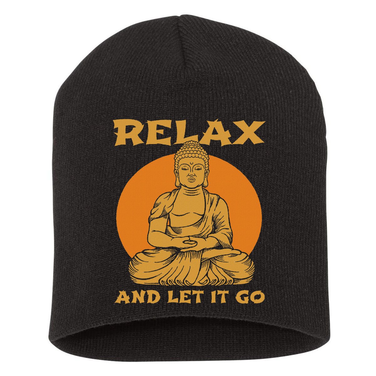 Buddha Inner Peace Relax Let It Go Buddhist Wellness Gift Short Acrylic Beanie