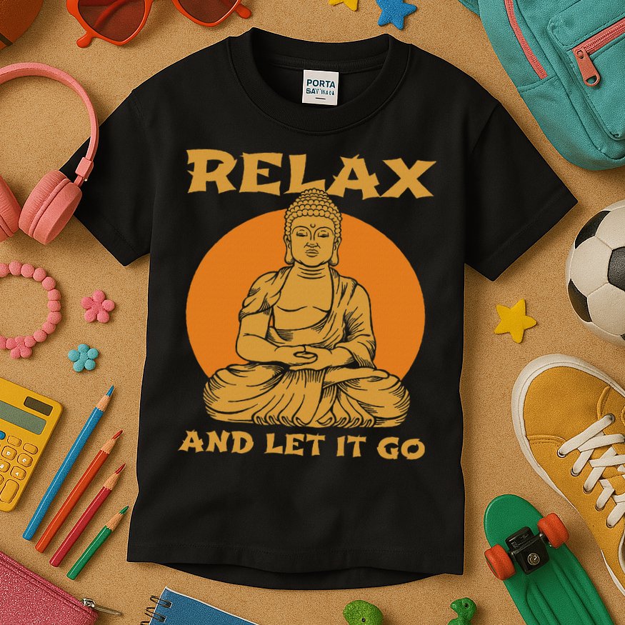 Buddha Inner Peace Relax Let It Go Buddhist Wellness Gift Kids T-Shirt