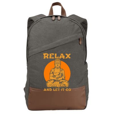 Buddha Inner Peace Relax Let It Go Buddhist Wellness Gift Cotton Canvas Backpack