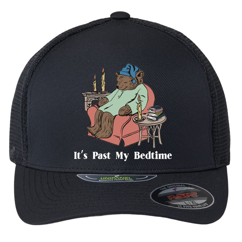 Bear Its Past My Bedtime Flexfit Unipanel Trucker Cap