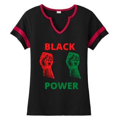 Black Is Power Beautiful Strong Visionary Revolutionary Funny Gift Ladies Halftime Notch Neck Tee