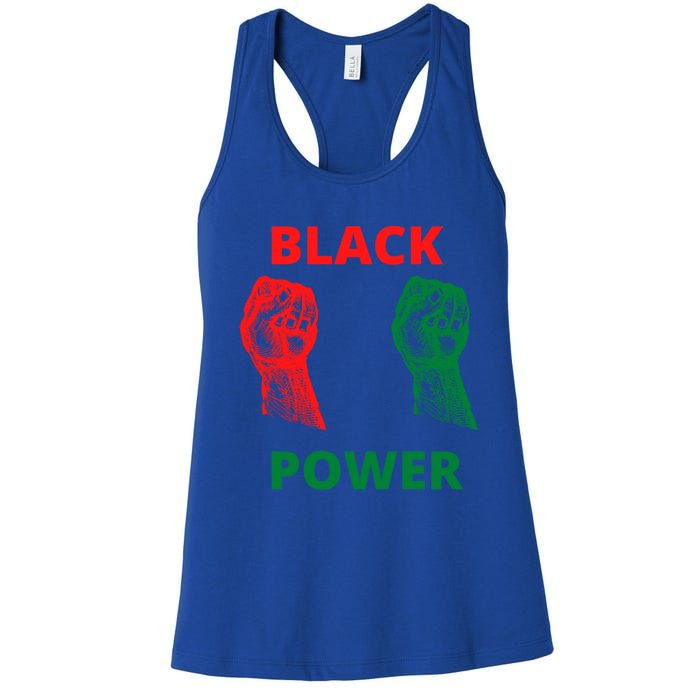 Black Is Power Beautiful Strong Visionary Revolutionary Funny Gift Women's Racerback Tank