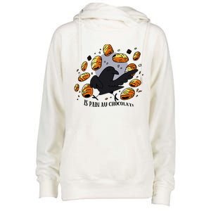 Bird Is Pain Au Chocolat Womens Funnel Neck Pullover Hood