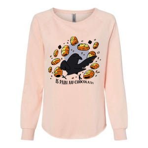 Bird Is Pain Au Chocolat Womens California Wash Sweatshirt