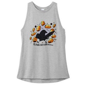 Bird Is Pain Au Chocolat Ladies PosiCharge Tri-Blend Wicking Tank