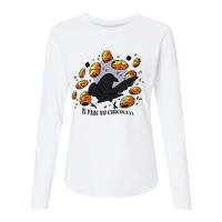 Bird Is Pain Au Chocolat Womens Cotton Relaxed Long Sleeve T-Shirt