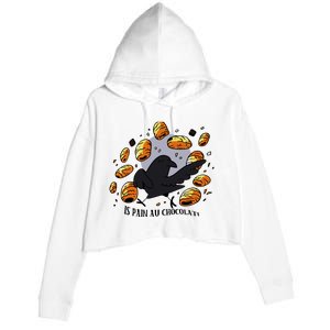 Bird Is Pain Au Chocolat Crop Fleece Hoodie