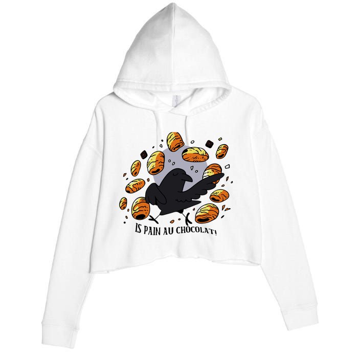 Bird Is Pain Au Chocolat Crop Fleece Hoodie