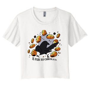 Bird Is Pain Au Chocolat Women's Crop Top Tee