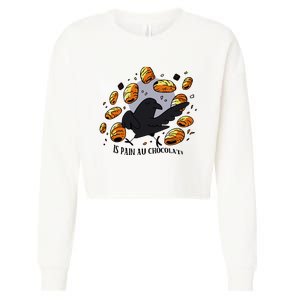 Bird Is Pain Au Chocolat Cropped Pullover Crew